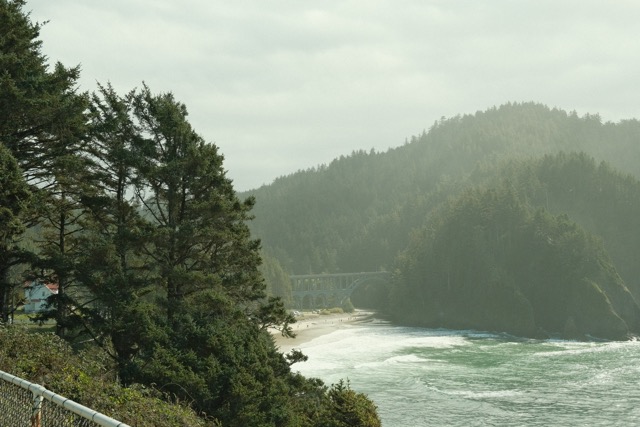 The ocean and bridge along the west coast